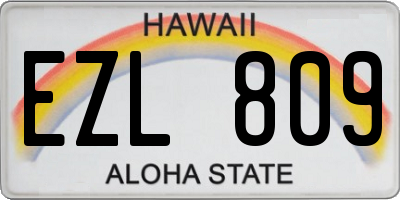 HI license plate EZL809