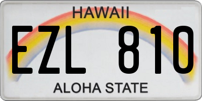 HI license plate EZL810
