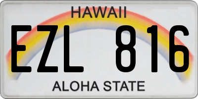 HI license plate EZL816