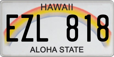 HI license plate EZL818