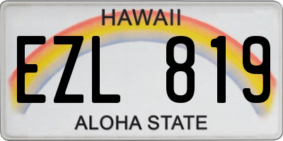HI license plate EZL819