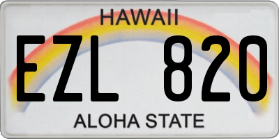 HI license plate EZL820