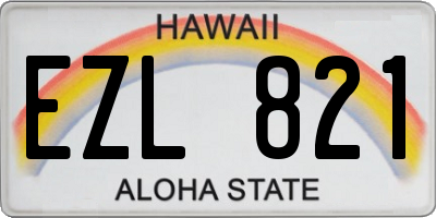 HI license plate EZL821