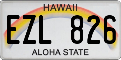 HI license plate EZL826