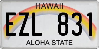HI license plate EZL831