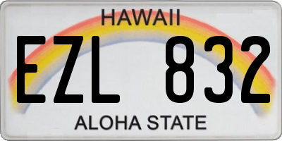 HI license plate EZL832