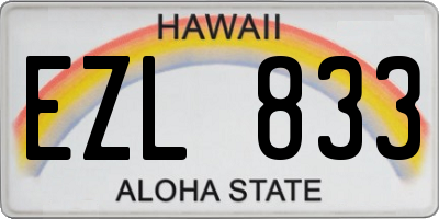 HI license plate EZL833