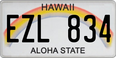 HI license plate EZL834