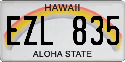 HI license plate EZL835