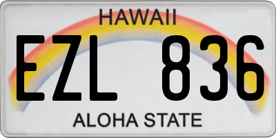 HI license plate EZL836