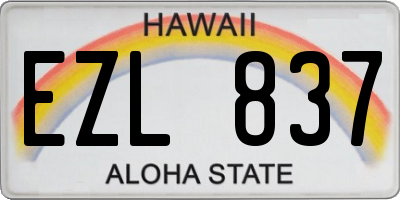 HI license plate EZL837