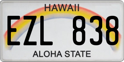 HI license plate EZL838