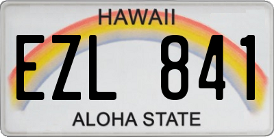 HI license plate EZL841