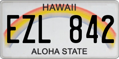 HI license plate EZL842