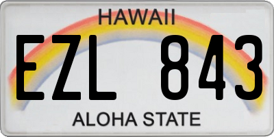 HI license plate EZL843