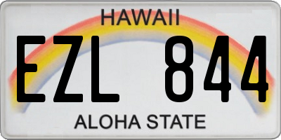 HI license plate EZL844