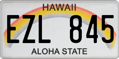HI license plate EZL845