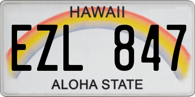 HI license plate EZL847