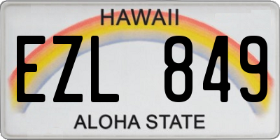 HI license plate EZL849