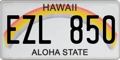 HI license plate EZL850