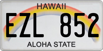 HI license plate EZL852