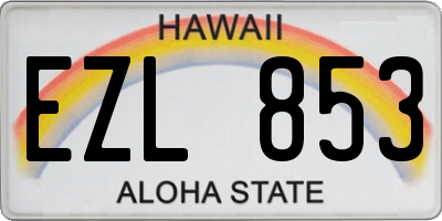 HI license plate EZL853