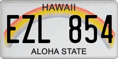 HI license plate EZL854