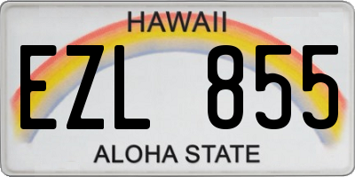 HI license plate EZL855