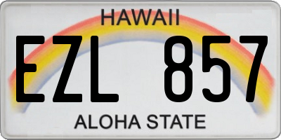 HI license plate EZL857