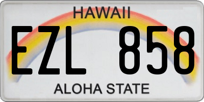HI license plate EZL858