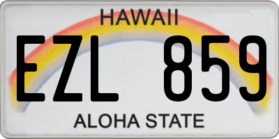 HI license plate EZL859