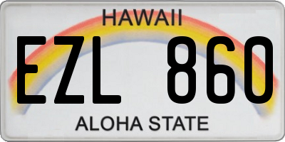 HI license plate EZL860