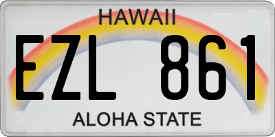 HI license plate EZL861