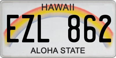 HI license plate EZL862