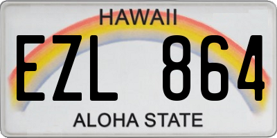 HI license plate EZL864