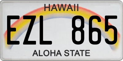 HI license plate EZL865