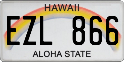 HI license plate EZL866