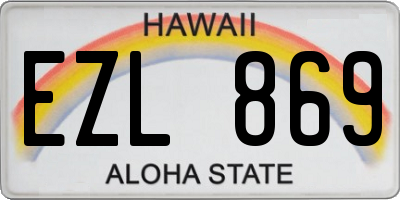 HI license plate EZL869