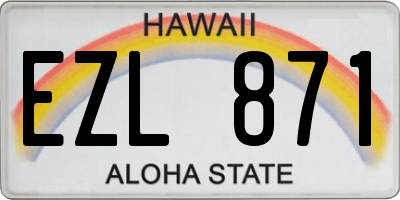 HI license plate EZL871