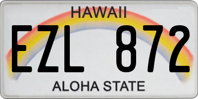 HI license plate EZL872