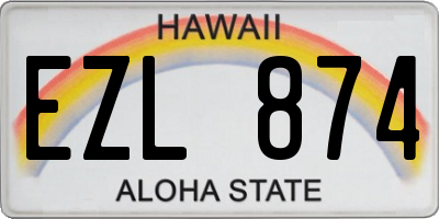 HI license plate EZL874