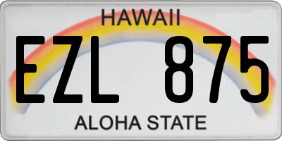 HI license plate EZL875