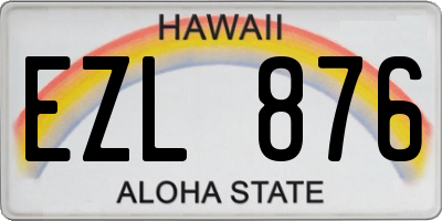 HI license plate EZL876