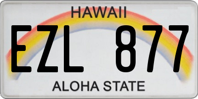 HI license plate EZL877