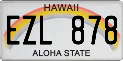 HI license plate EZL878