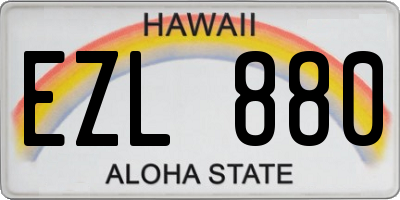 HI license plate EZL880