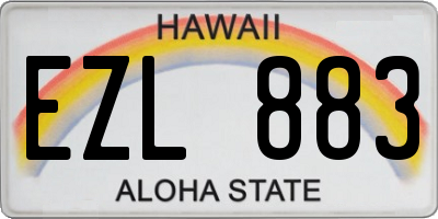 HI license plate EZL883
