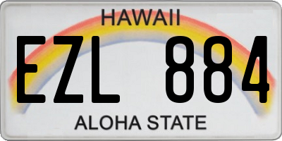 HI license plate EZL884