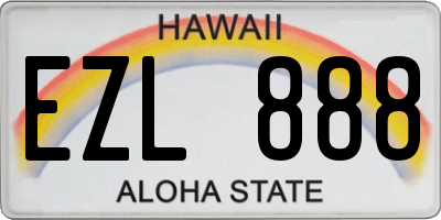 HI license plate EZL888