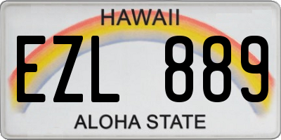 HI license plate EZL889